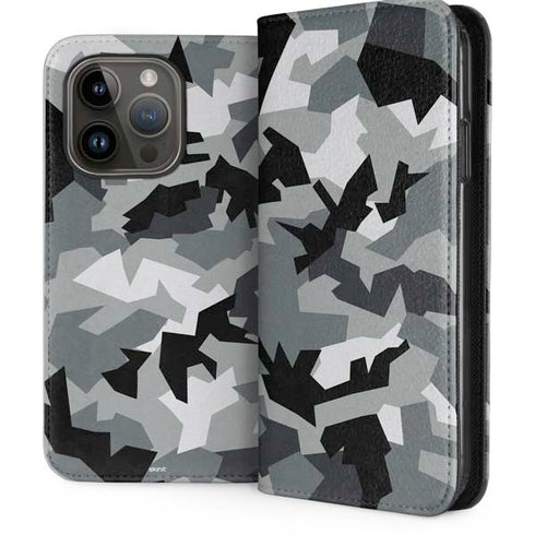 Urban Camouflage Black iPhone 15 Pro Folio Case